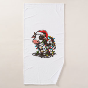 Cute Cow Xmas Kids Teen Girl Boy  Bath Towel