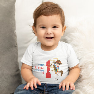 Cute Cowboy 1st Birthday Baby T-Shirt