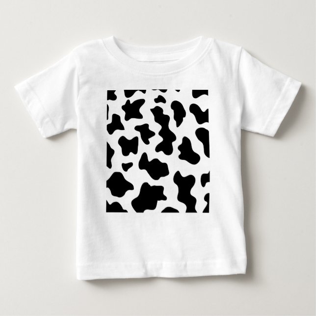 cute cowboy black and white farm cow print baby T-Shirt (Front)