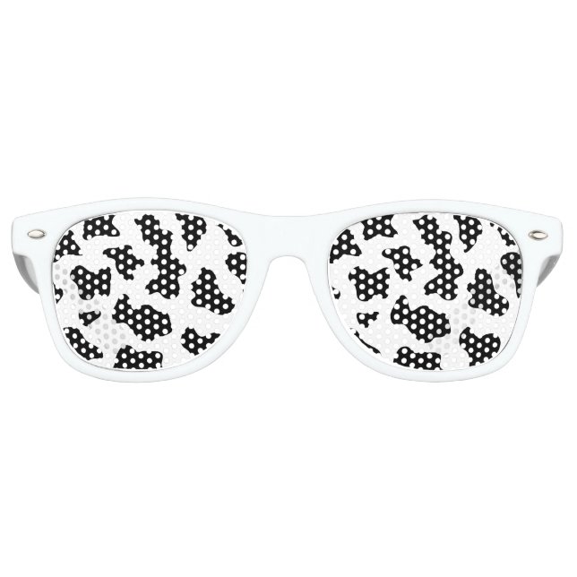 cute cowboy black and white farm cow print retro sunglasses (Front)