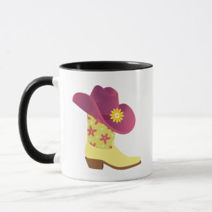 Cute Cowboy Boot & Hat Mug