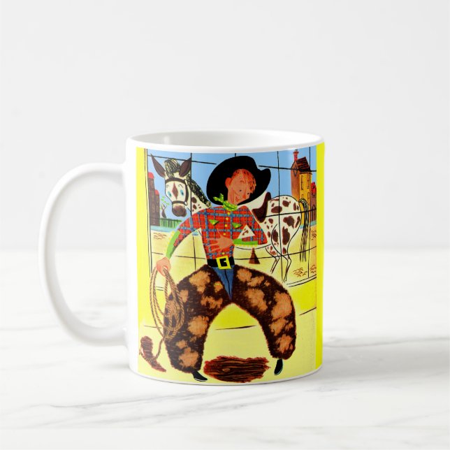 cute cowboy coffee mug (Left)