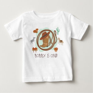 Cute Cowboy First Birthday  Baby T-Shirt