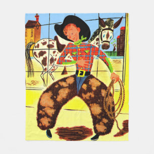 cute cowboy fleece blanket