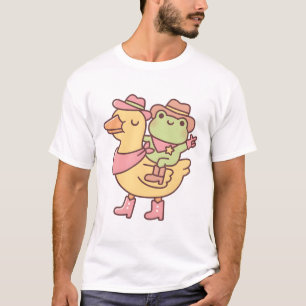 Cute Cowboy Frog Riding Yellow Ducky T-Shirt