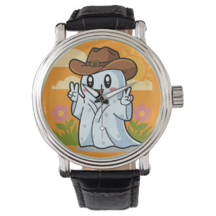 Cute Cowboy Ghost for Halloween Fun Decoration Watch