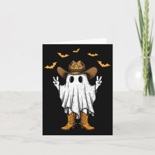 Cute Cowboy Ghost Sheriff Peace Funny Halloween Me Card