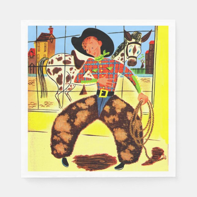 cute cowboy print napkin (Front)