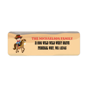 Cute Cowboy Return Address Label