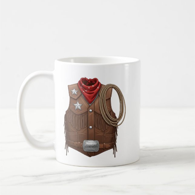 Cute Cowboy Western Cowboy Outfit Men Coffee Mug (Left)
