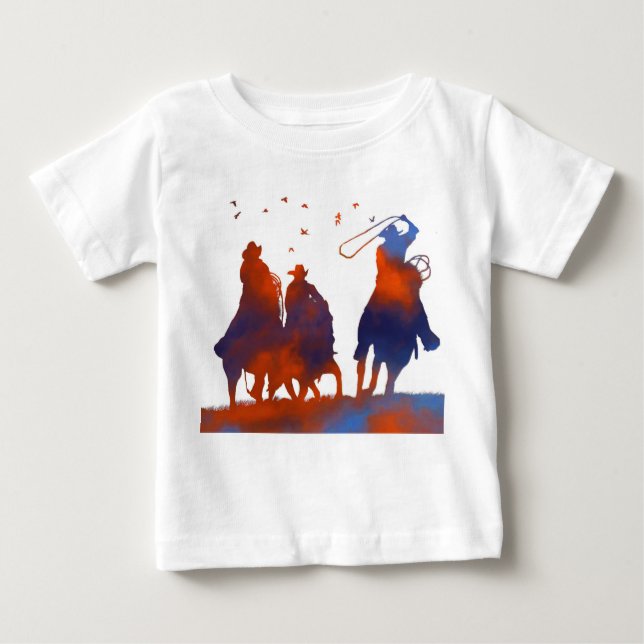 Cute Cowboys Roping Toddler Top (Front)