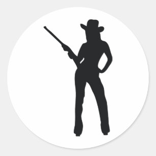 cute Cowgirl Classic Round Sticker