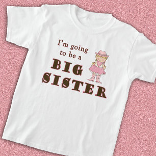 Cute Cowgirl Pink Going To Be Big Sister T-Shirt