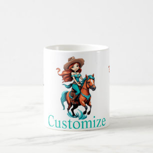 Cute Cowgirl Riding Pony Thunder_Cove Coffee Mug