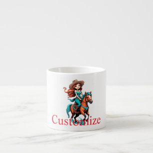 Cute Cowgirl Riding Pony Thunder_Cove Espresso Cup