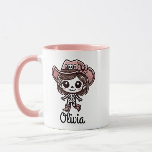 Cute, Cowgirl Skeleton, Custom Name, Halloween Mug