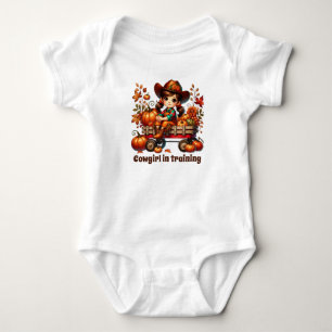Cute cowgirl training customisable girls  baby bodysuit