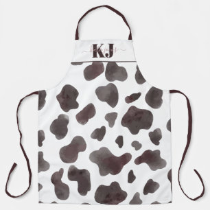 Cute Cowhide Pattern   Monogram Apron