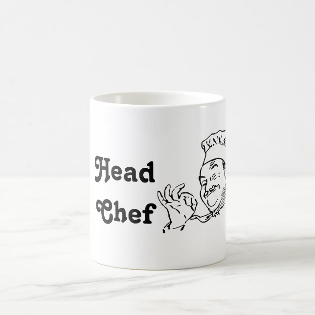 Cute Coworker Head Chef Coffee Mug Tea Cups (Center)