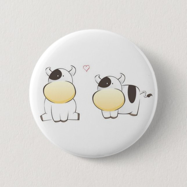 cute cows 6 cm round badge (Front)