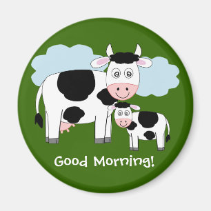 Cute cows fridge magnet "Good morning"