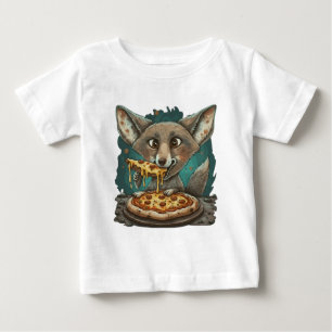 Cute coyote eating pizza Baby T-Shirt