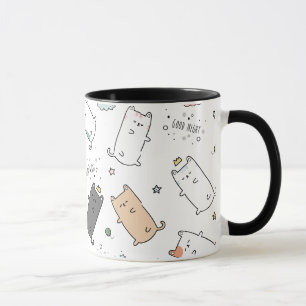 Cute & Cozy Sleepy Cat Dreams Pattern Mug