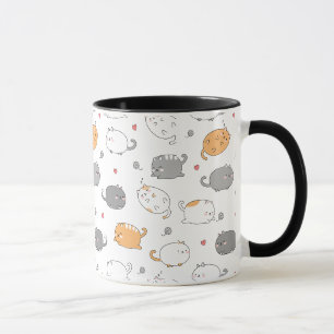 Cute & Cozy Sleepy Cat Dreams Pattern Mug