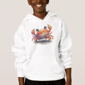 Cute Crab Boy's Pullover Hoodie (Front)