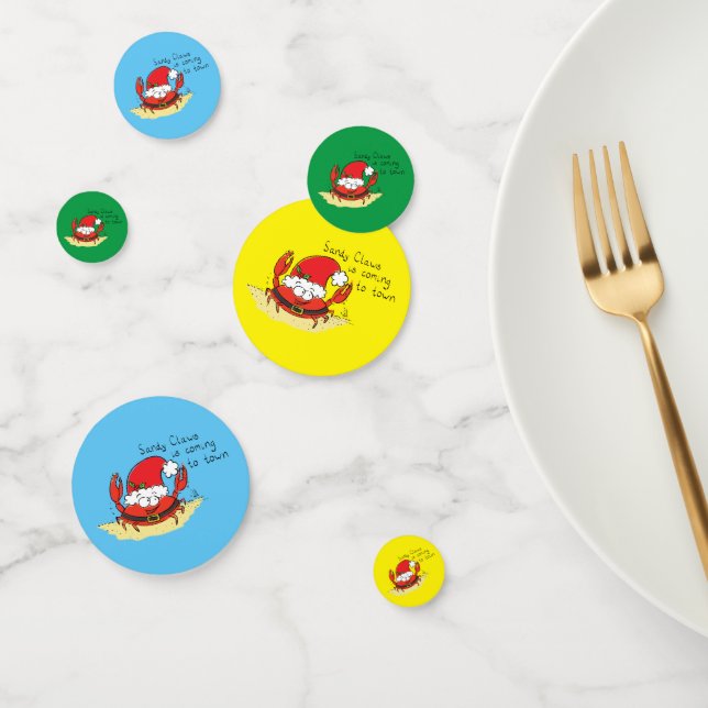 Cute Crab Christmas Funny Holiday Santa Cartoon Confetti (Group)
