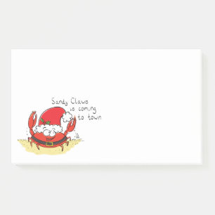 Cute Crab Christmas Funny Holiday Santa Cartoon Post-it Notes