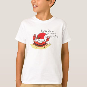 Cute Crab Christmas Funny Holiday Santa Cartoon T-Shirt