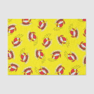 Cute Crab Christmas Funny Holiday Santa Cartoon Tissue Paper