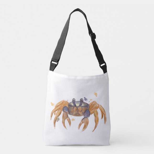 Cute crab drawing crossbody bag (Front)