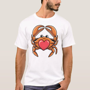Cute Crab Heart for Cancer Sign Lovers T-Shirt