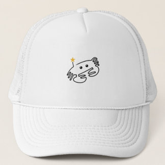 Cute Crab One Line Art with Red Heart Trucker Hat
