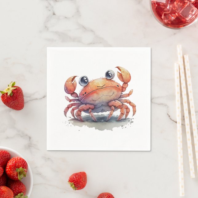 Cute Crab Paper Napkins (Insitu)