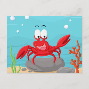 cute crab postcard