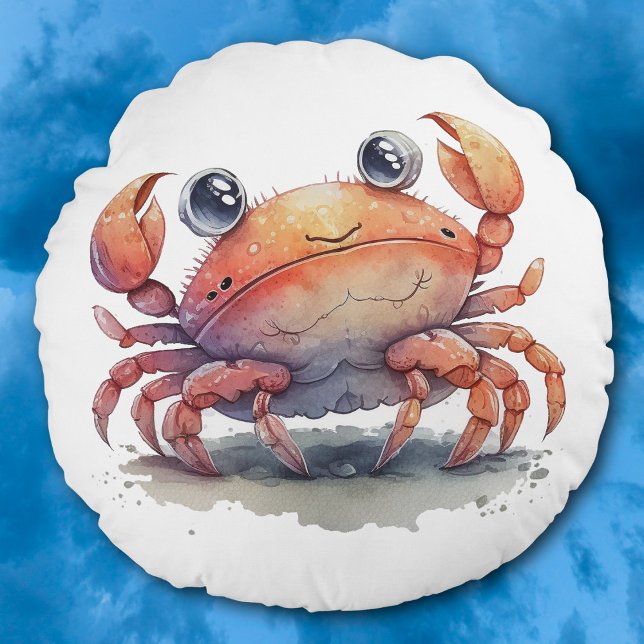 Cute Crab Round Pillow (Creator Uploaded)