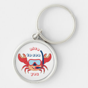 Cute Crab Snorkel Cartoon Nice To Sea You Key Ring