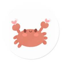 Cute crab sticker