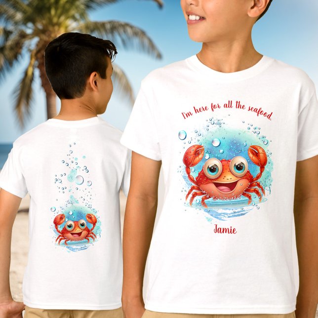 Cute Crab Summer Vacation Crabbing seafood Name T-Shirt (Cute Crab Summer Vacation Crabbing seafood Name T-Shirt)