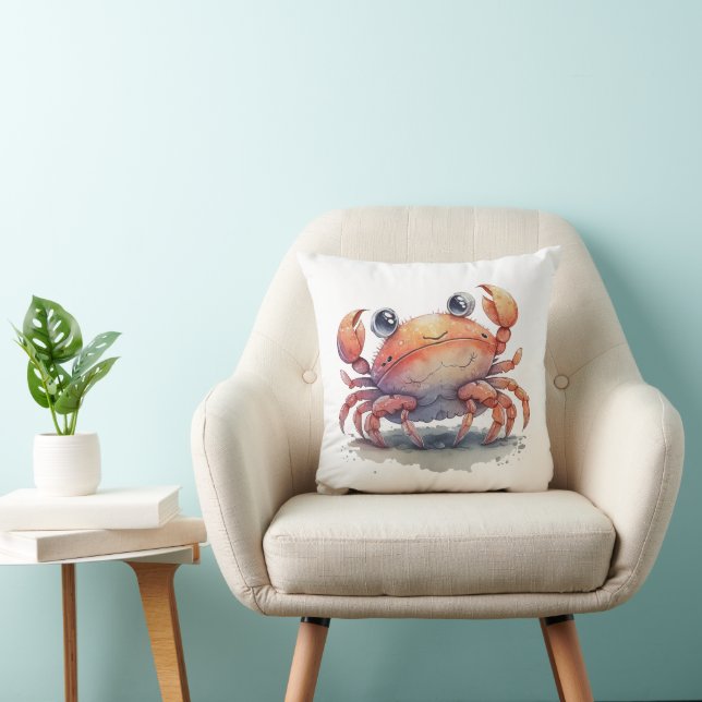 Cute Crab Throw Pillow (Chair)