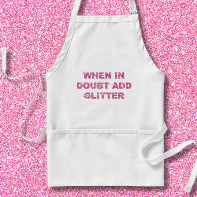 Cute Crafting Quote Pink Glitter Standard Apron (Creator Uploaded)