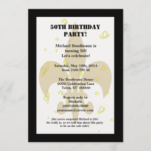 Cute Crawfish Beer Black Gold Surprise Birthday Invitation