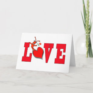 Cute Crawfish / Lobster Love with Heart Card