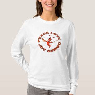Cute Crawfish Peace Love  Joy Gumbo T-Shirt