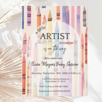 Cute Crayon Pastel Little Artist Baby Shower 