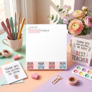 Cute Crayon Pattern Teacher appreciation Notepad