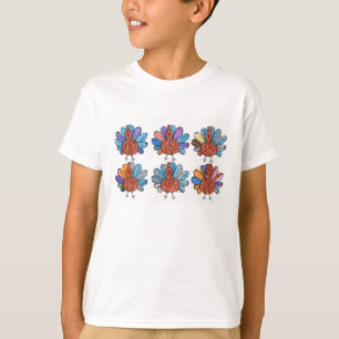 Cute Crayon Turkeys Kids Shirt